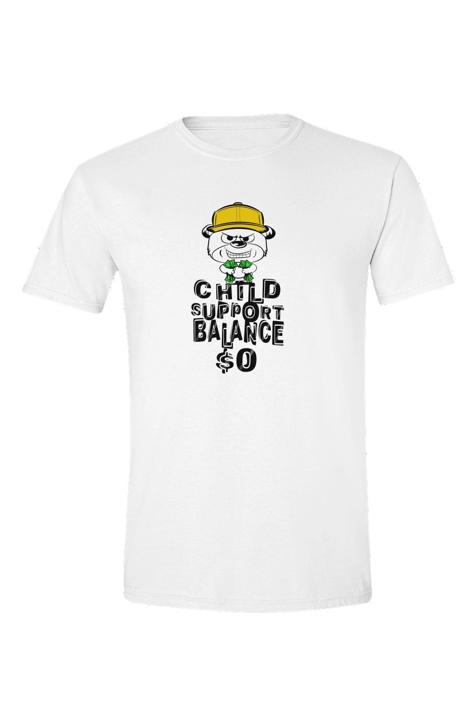 White tee; Gold