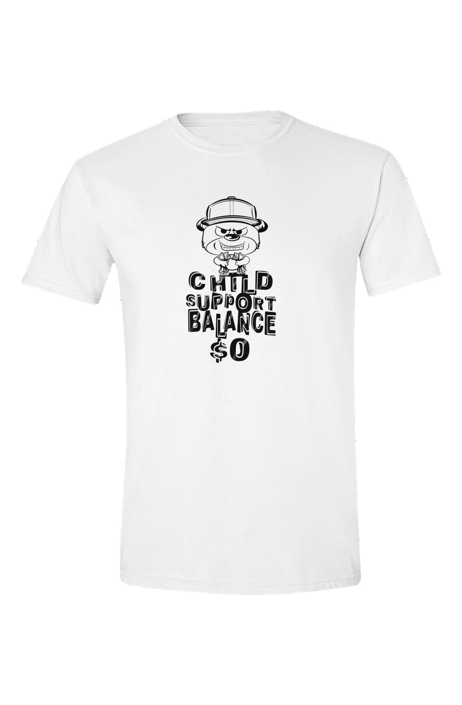 White tee; clear