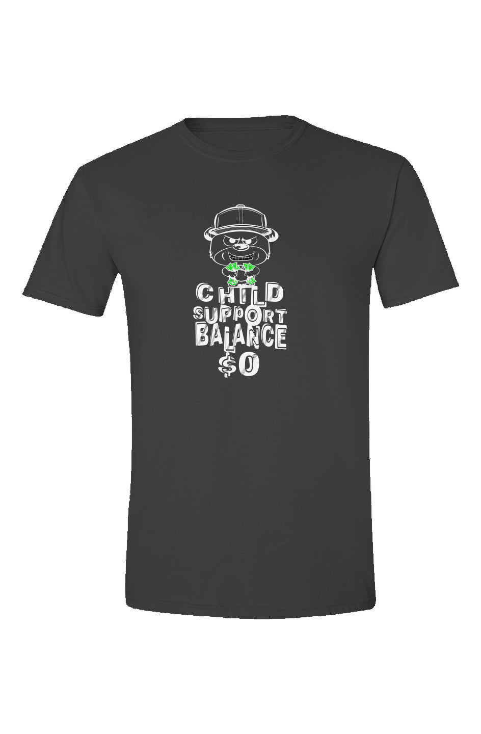 Black tee; clear