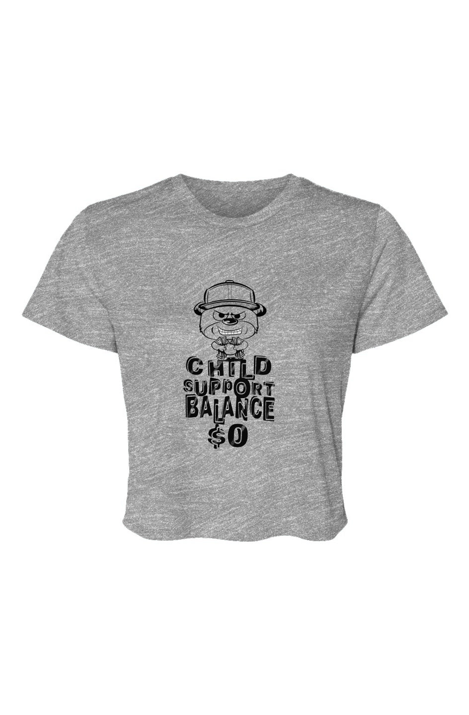 Women’s Flowy Cropped Tee; Grey; Dark