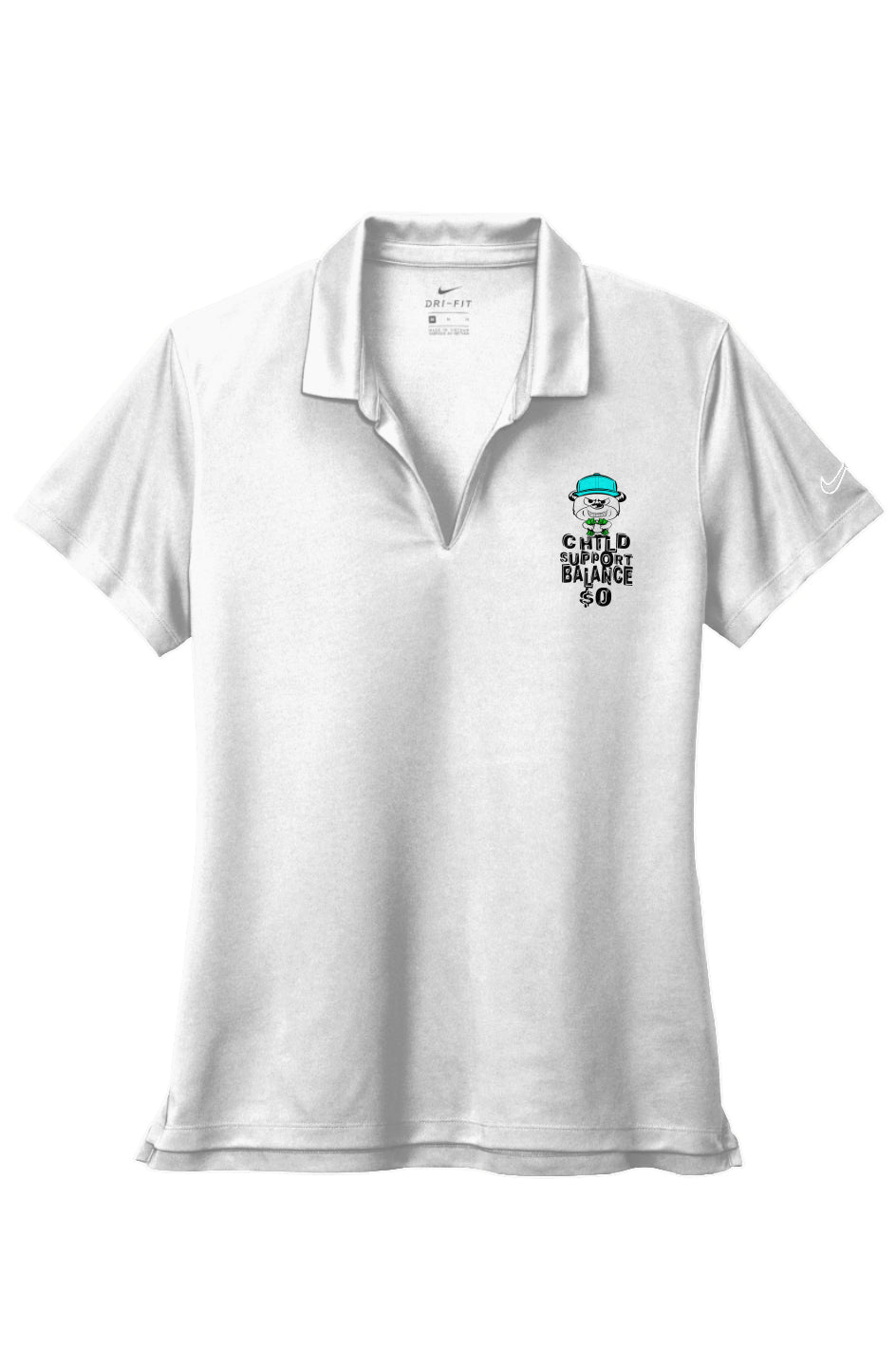 Nike Ladies Dri-FIT; White; Cyan