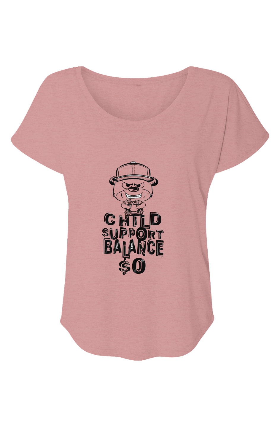 Women’s Triblend Short Sleeve Dolman; Desert pink;