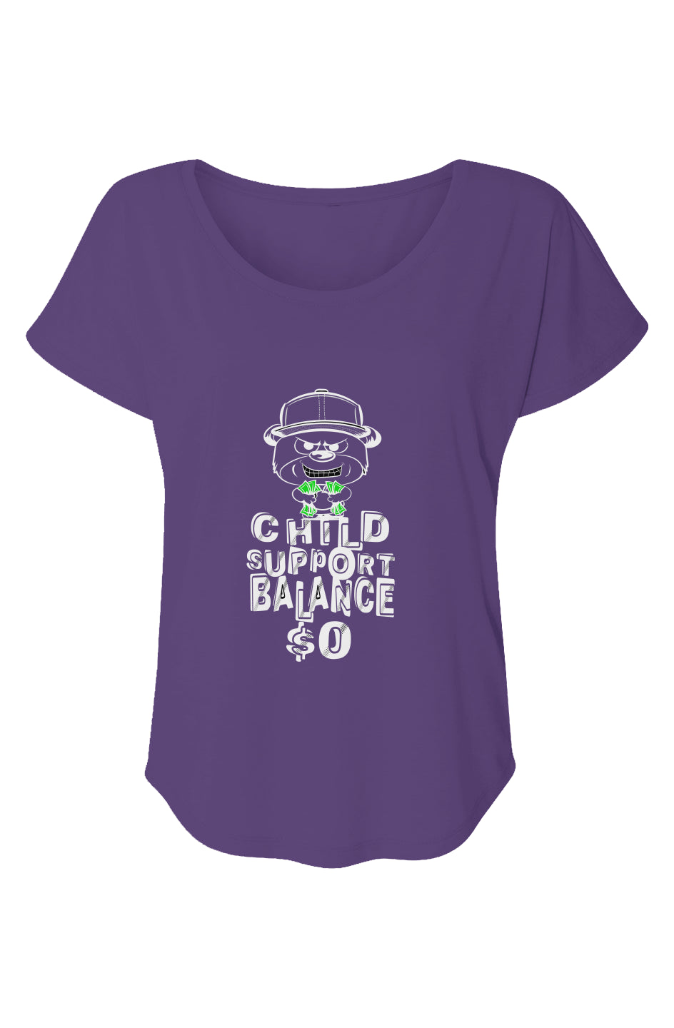 Women’s Triblend Short Sleeve Dolman; Purple