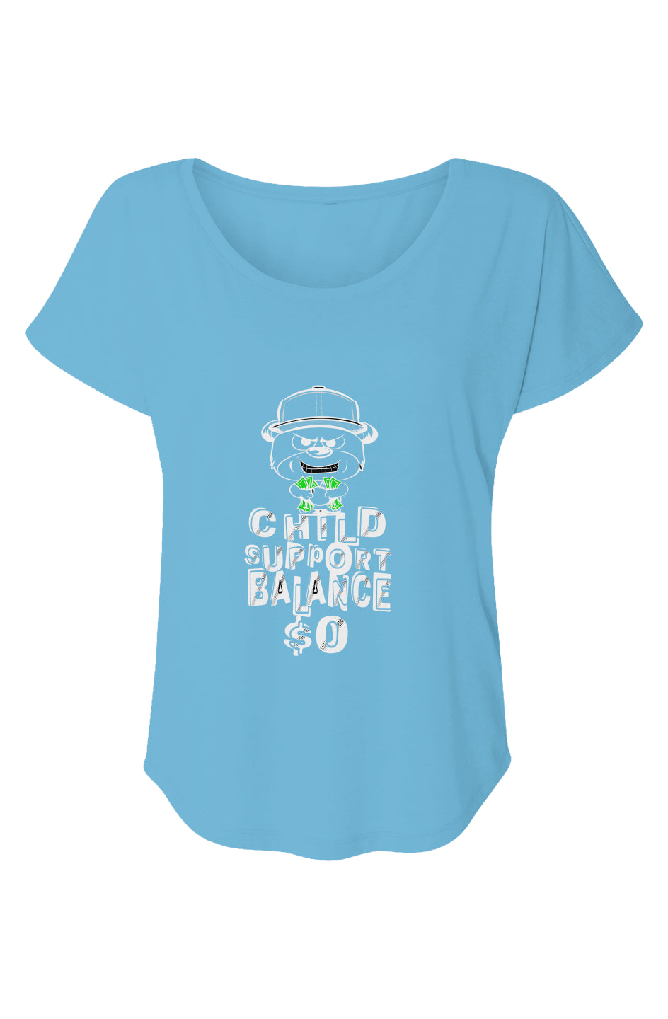 Women’s Triblend Short Sleeve Dolman; Turquoise