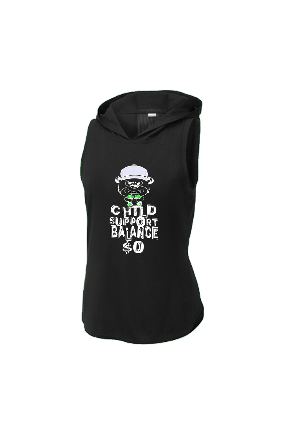 Women's Black/ Black Triad Solid Hoodie Tank; Lave