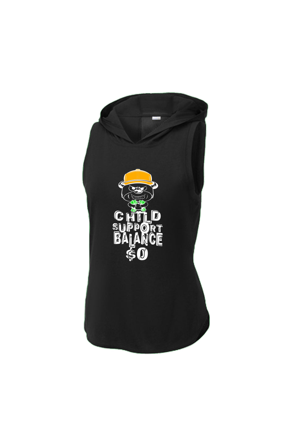 Women's Black/ Black Triad Solid Hoodie Tank; Oran