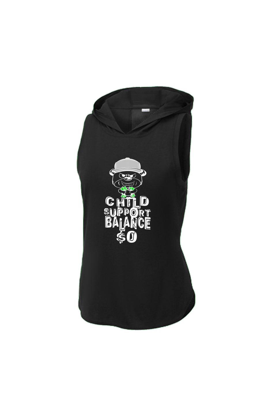 Women’s Black/ Black Triad Solid Hoodie Tank; Silv