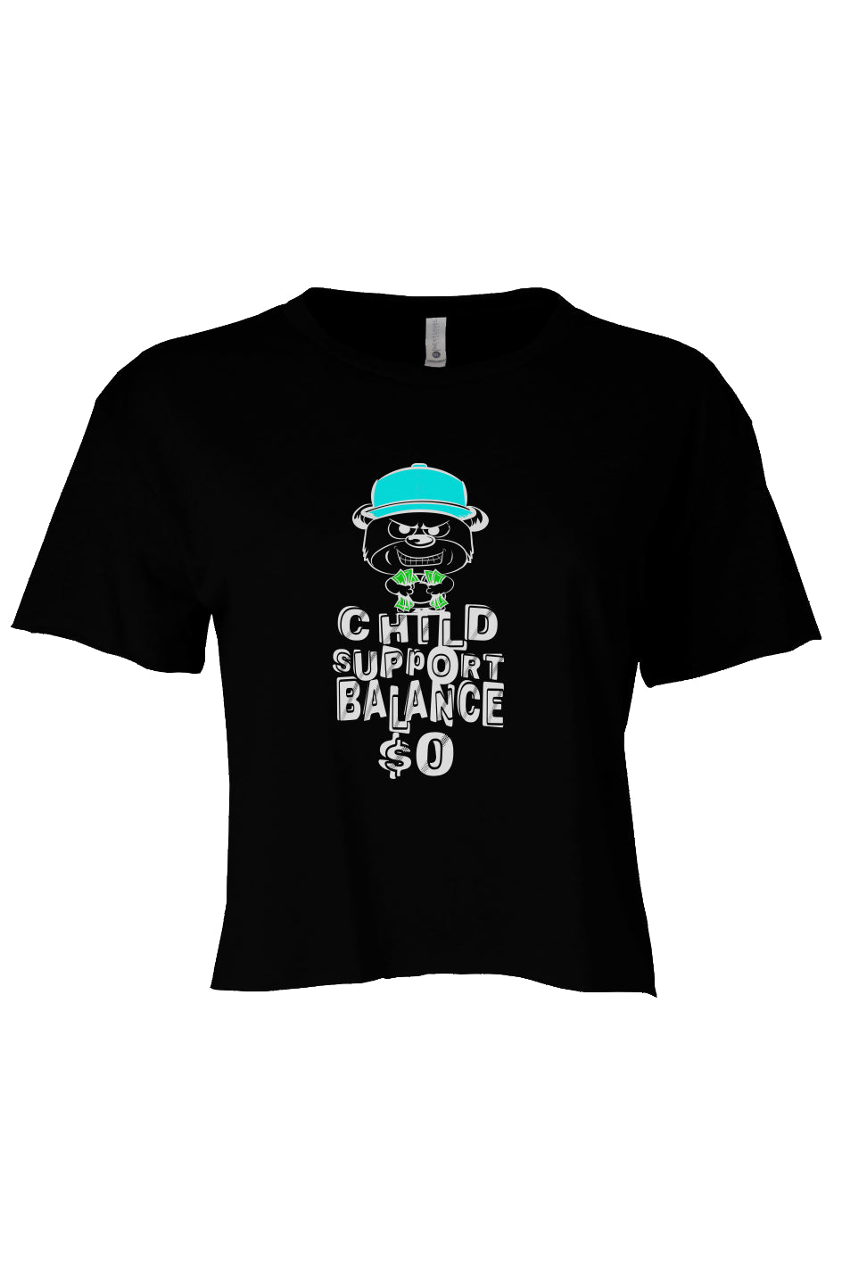 Womens Cali Crop; Black; Cyan