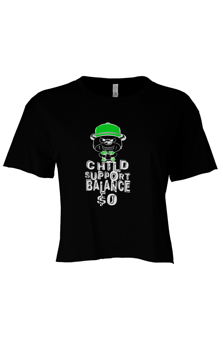 Womens Cali Crop; Black; Green