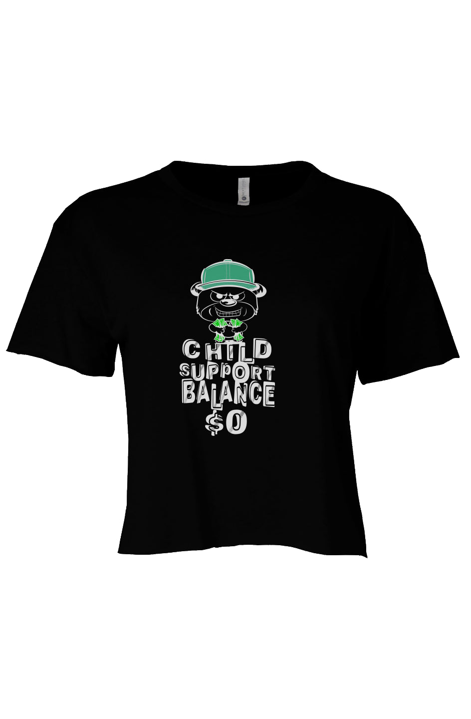 Womens Cali Crop; Black; Mint green