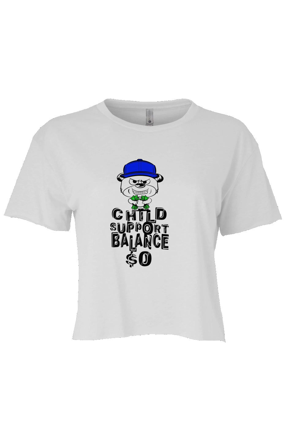 womens cali crop; White; Blue