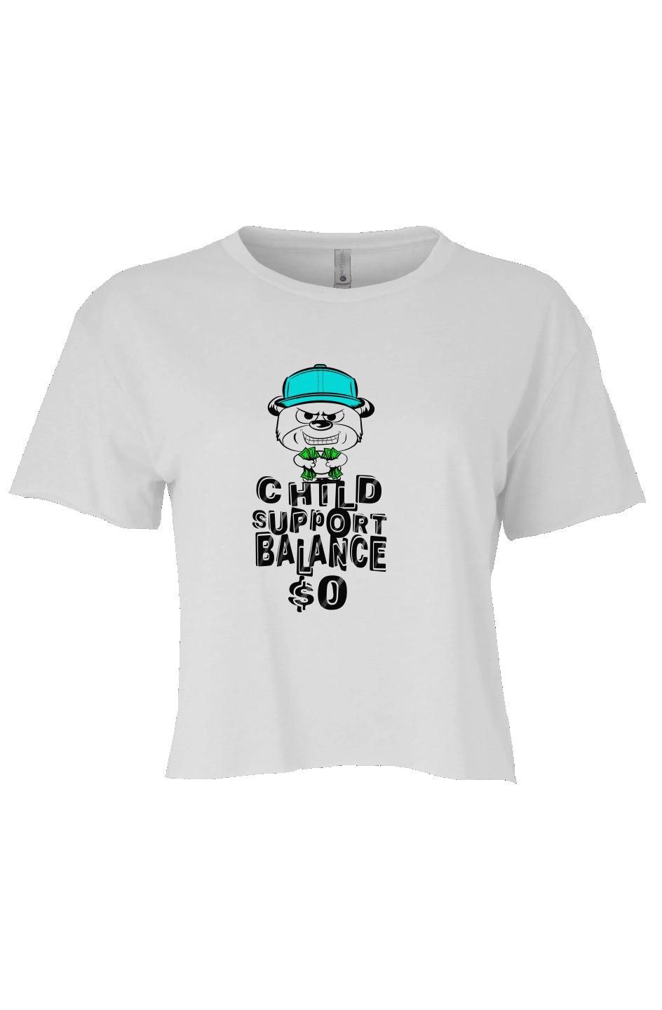 womens cali crop; White; Cyan
