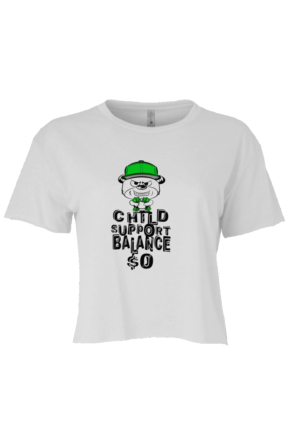 womens cali crop; White; Green