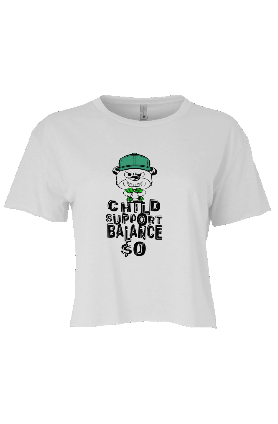 womens cali crop; White; Mint green