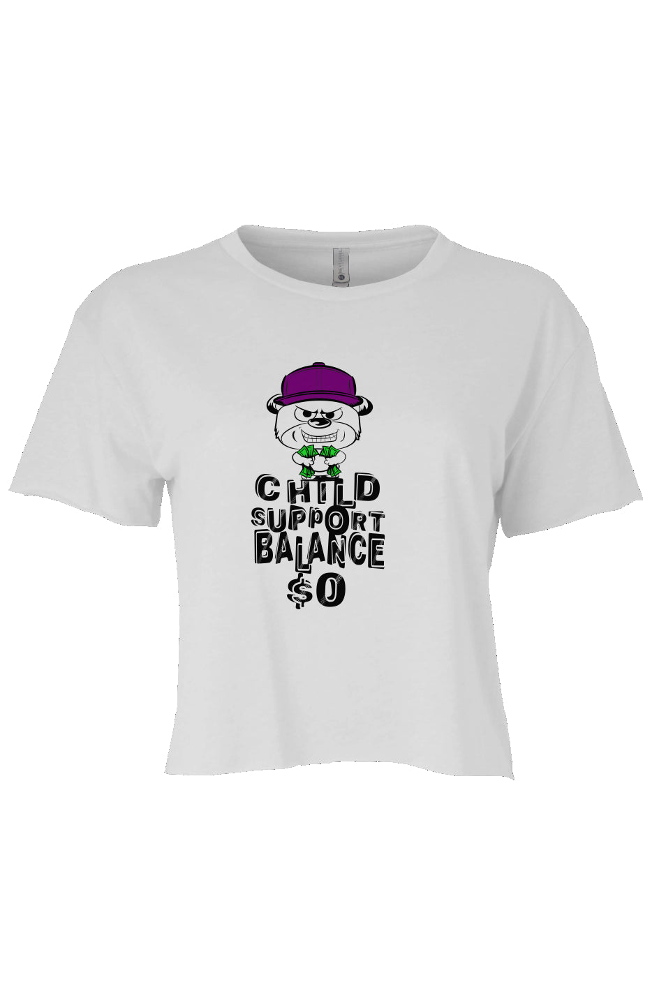 womens cali crop; White; Purple
