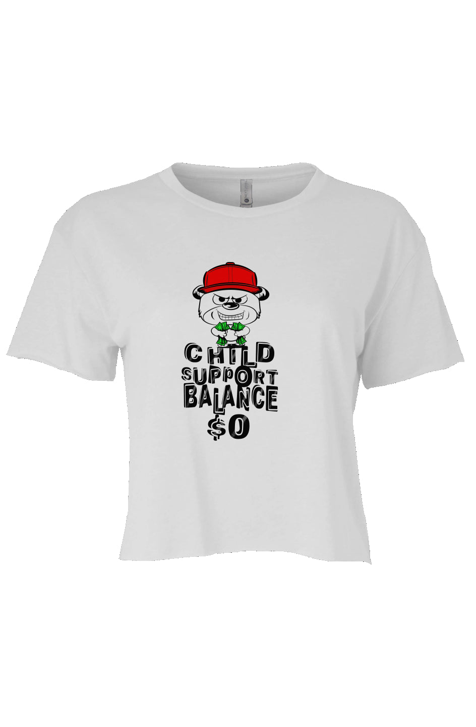 womens cali crop; White; Red