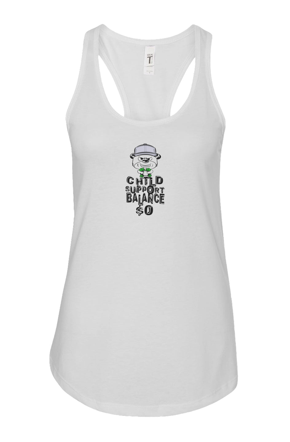 Women's: Racerback Tank; White; lavender