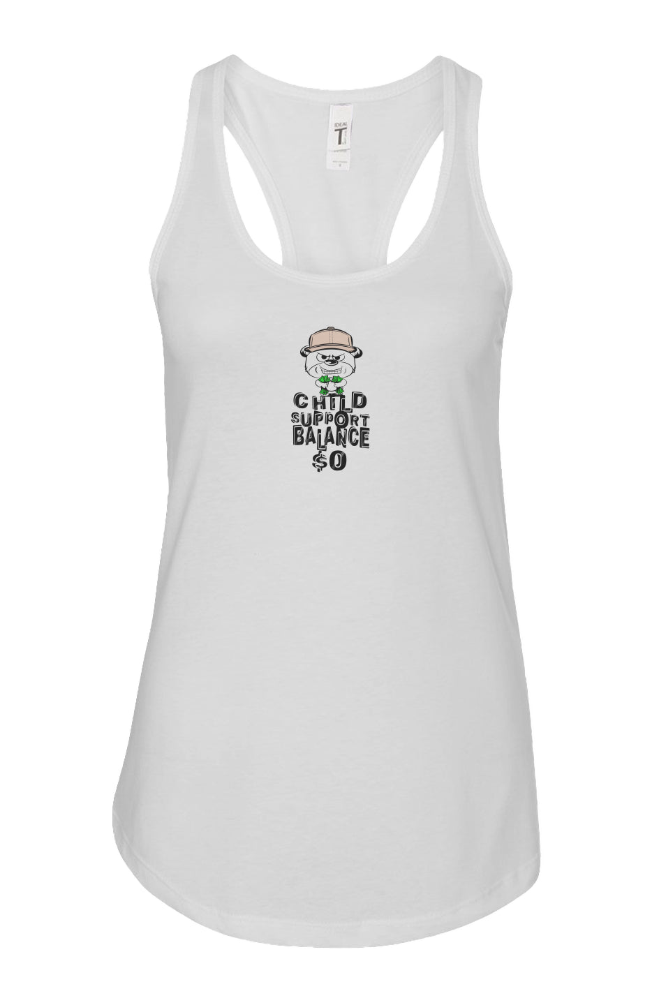 Women's: Racerback Tank; White; Peach