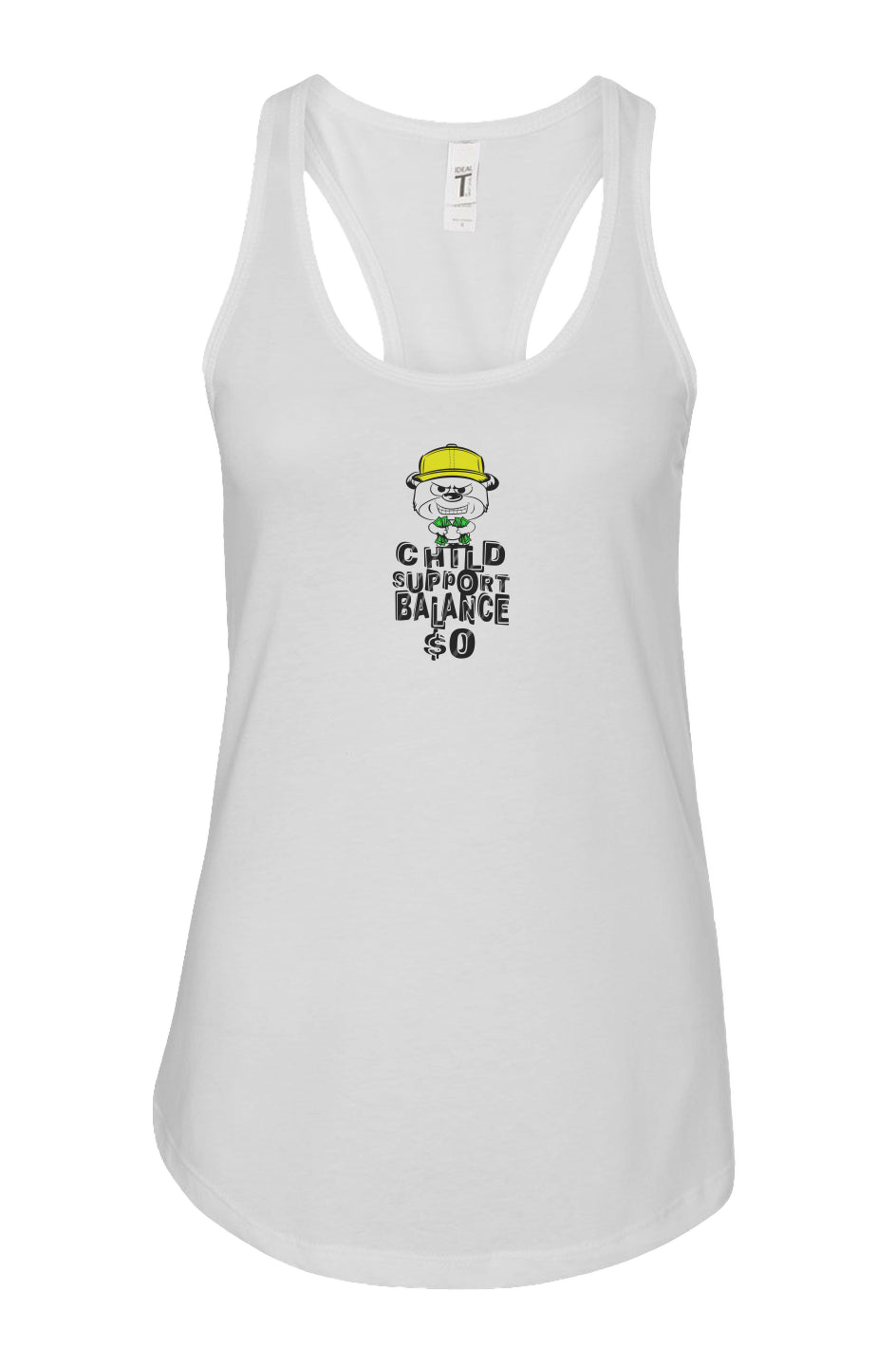 Women's: Racerback Tank; White; Yellow
