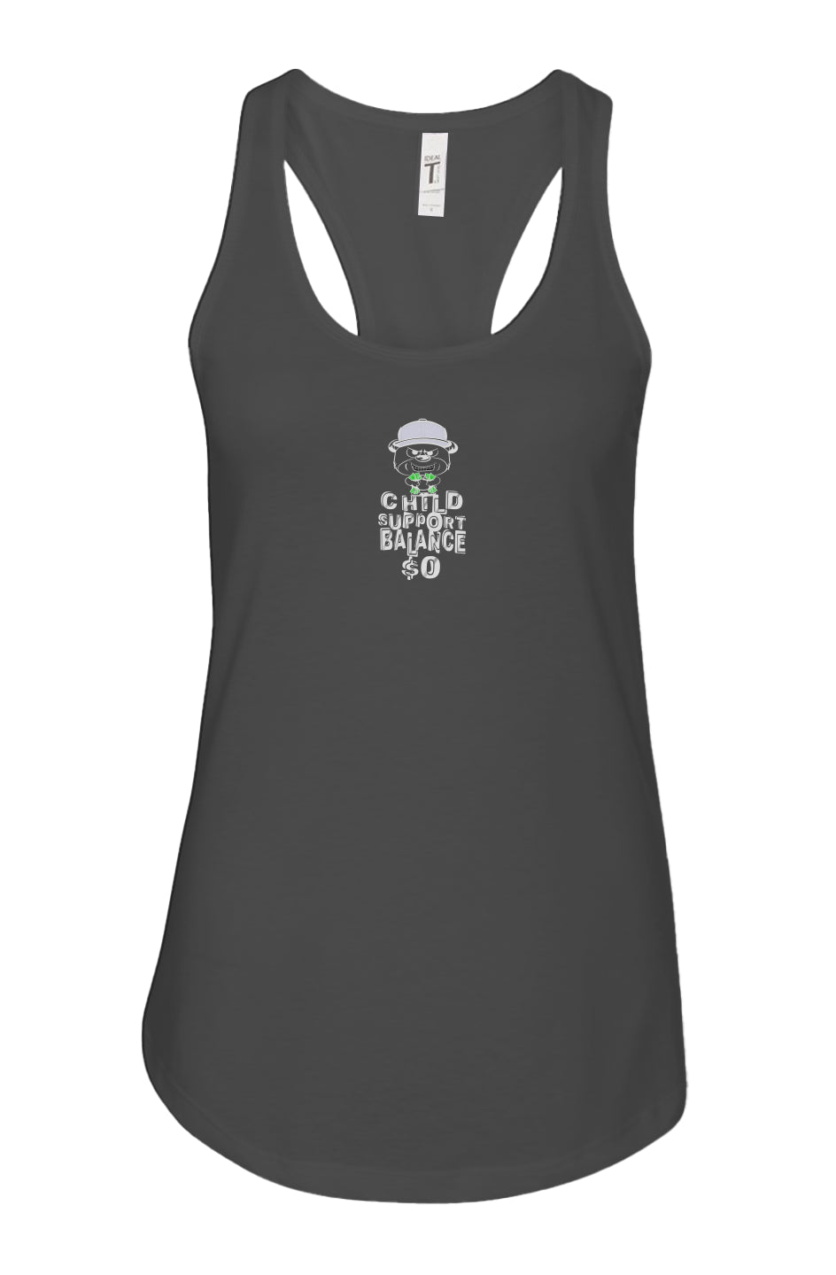 Women's: Racerback Tank; Black; Lavender