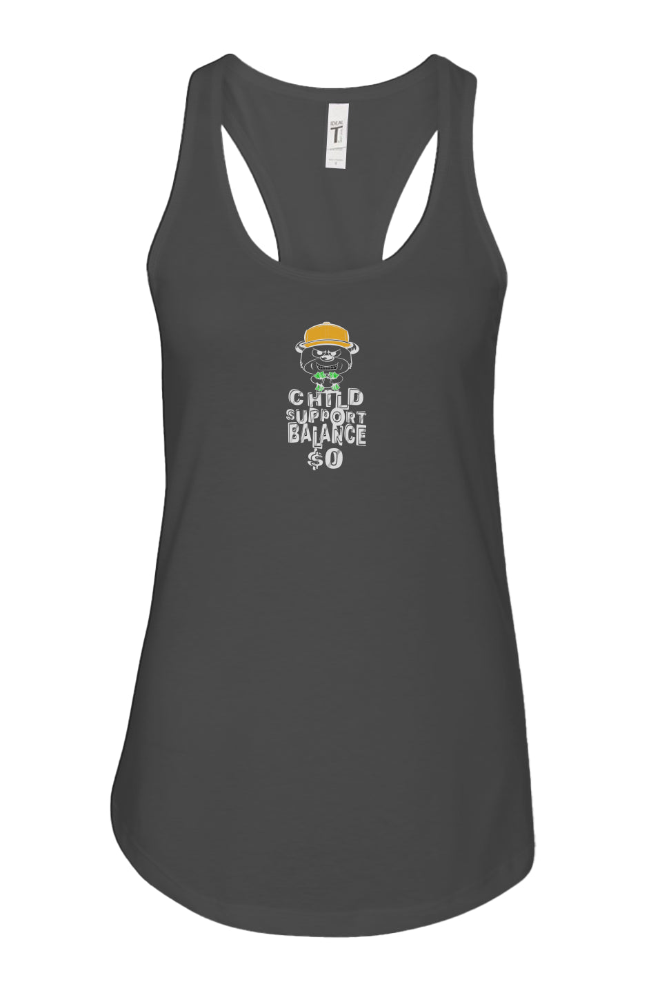 women's: racerback tank; black; Orange