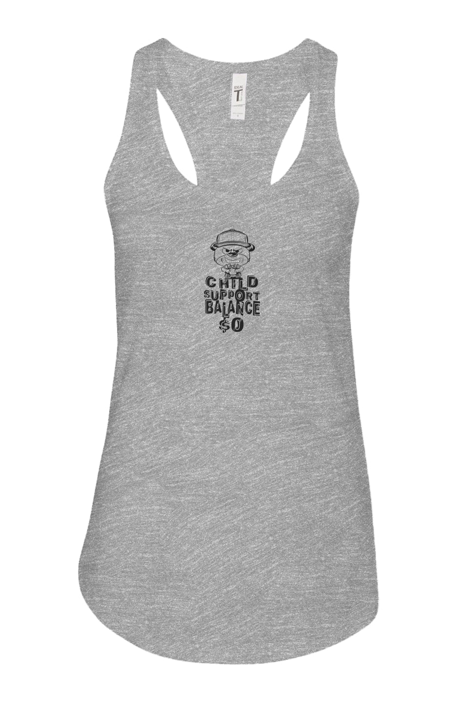 women's: racerback tank; heather grey; Dark