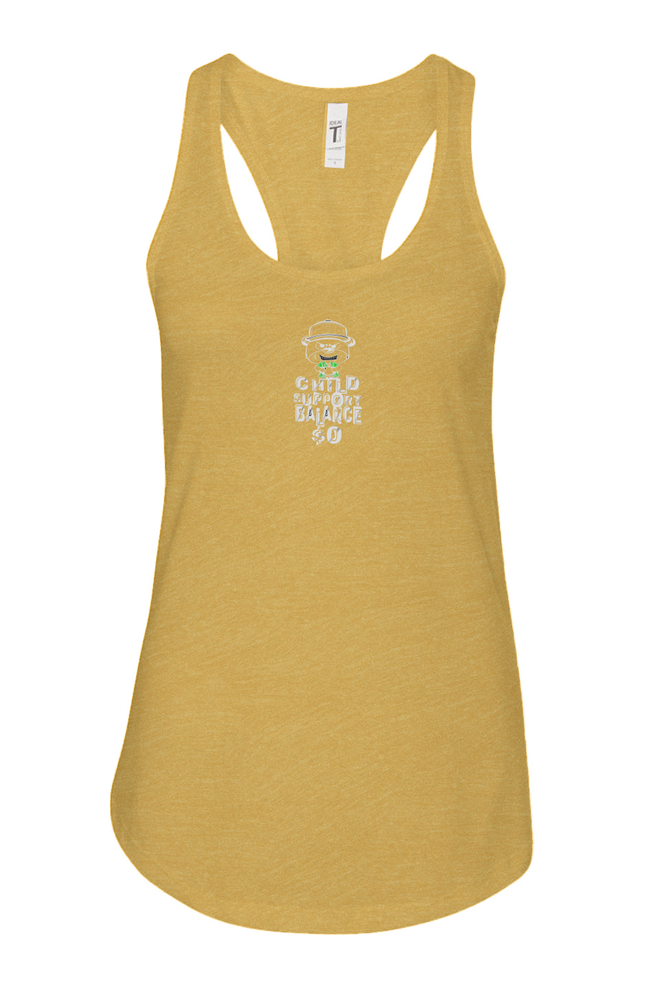 women's: racerback tank; gold