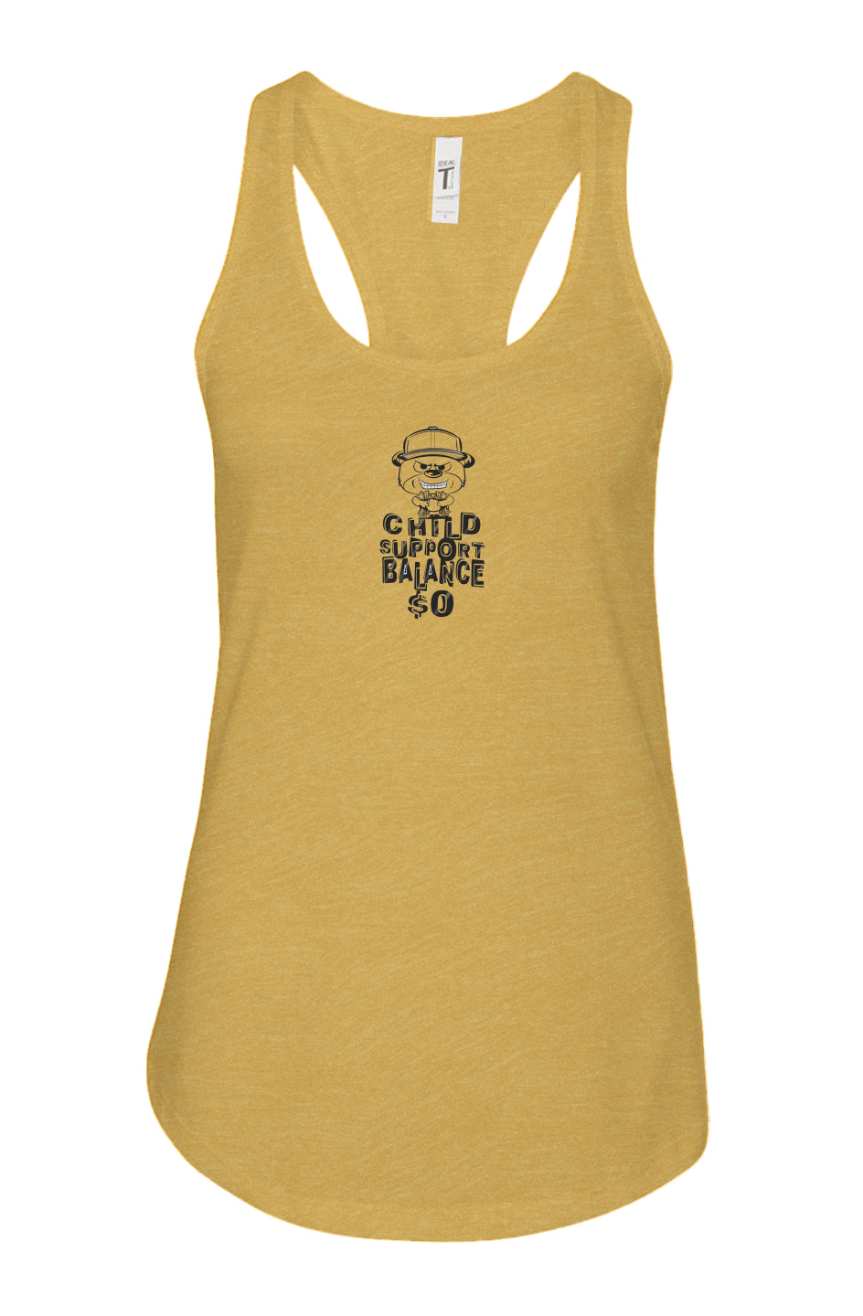 women's: racerback tank; Gold; dark