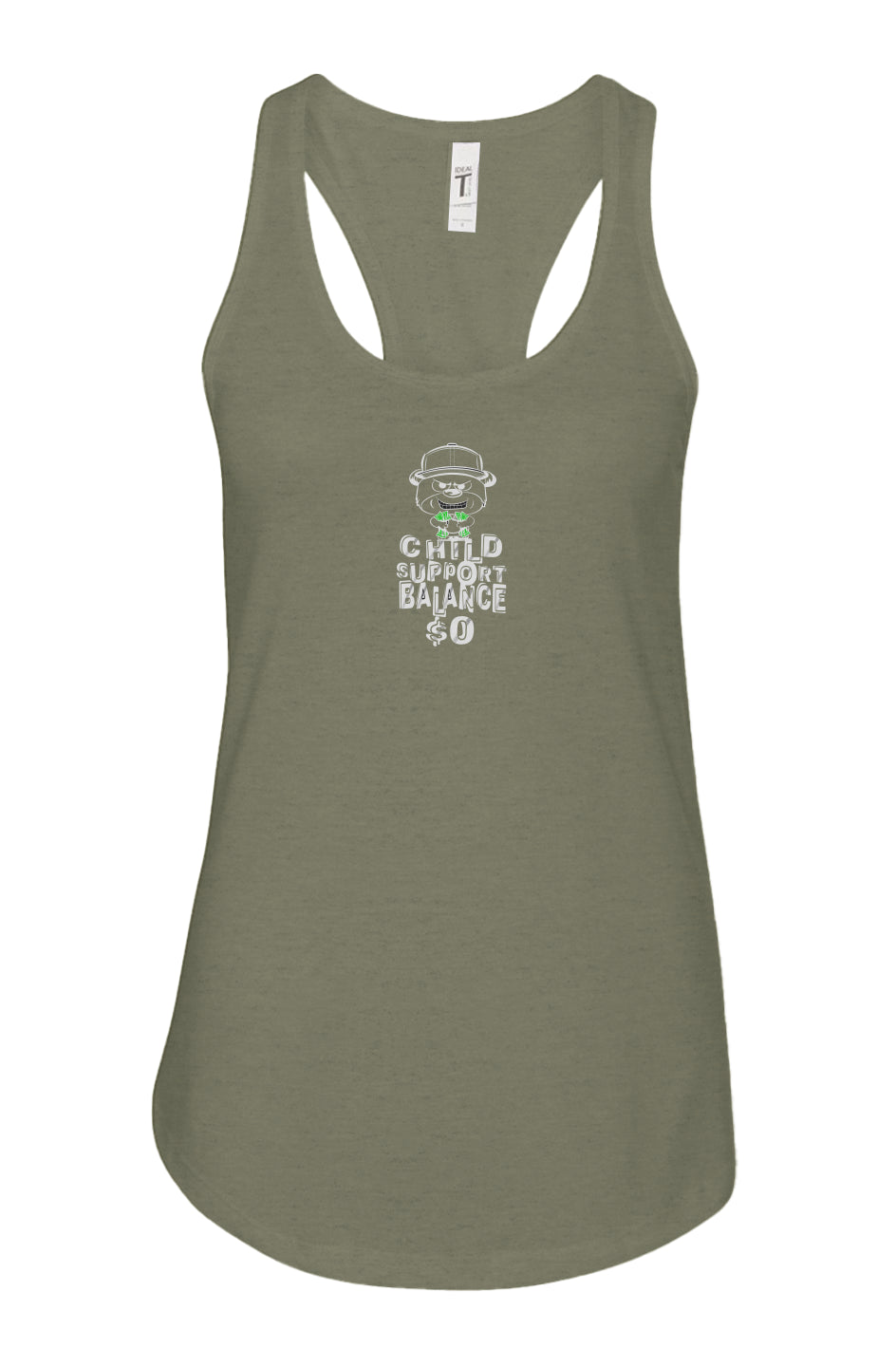 women's: racerback tank; Mil green