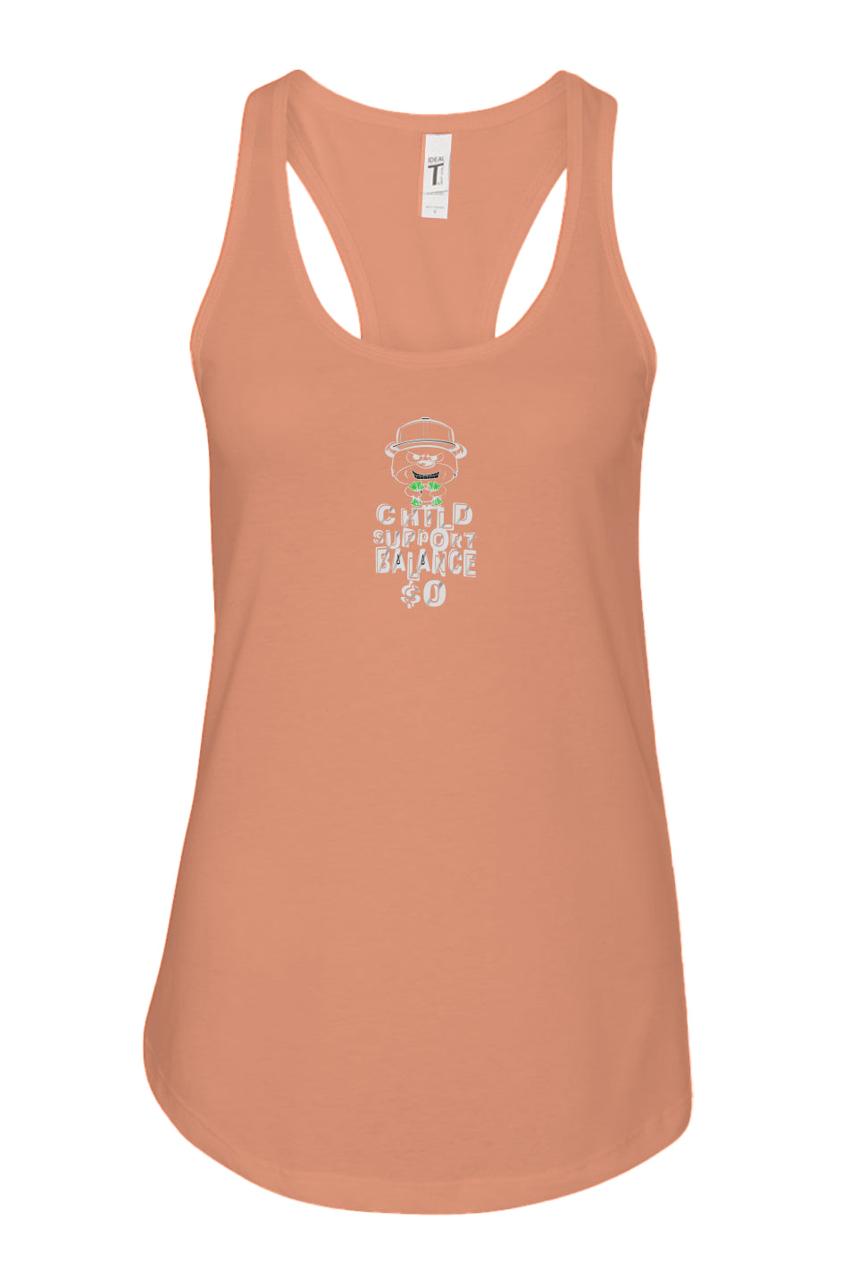 women's: racerback tank; Light orange