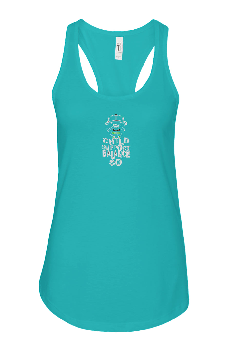 women's: racerback tank; Tahiti blue