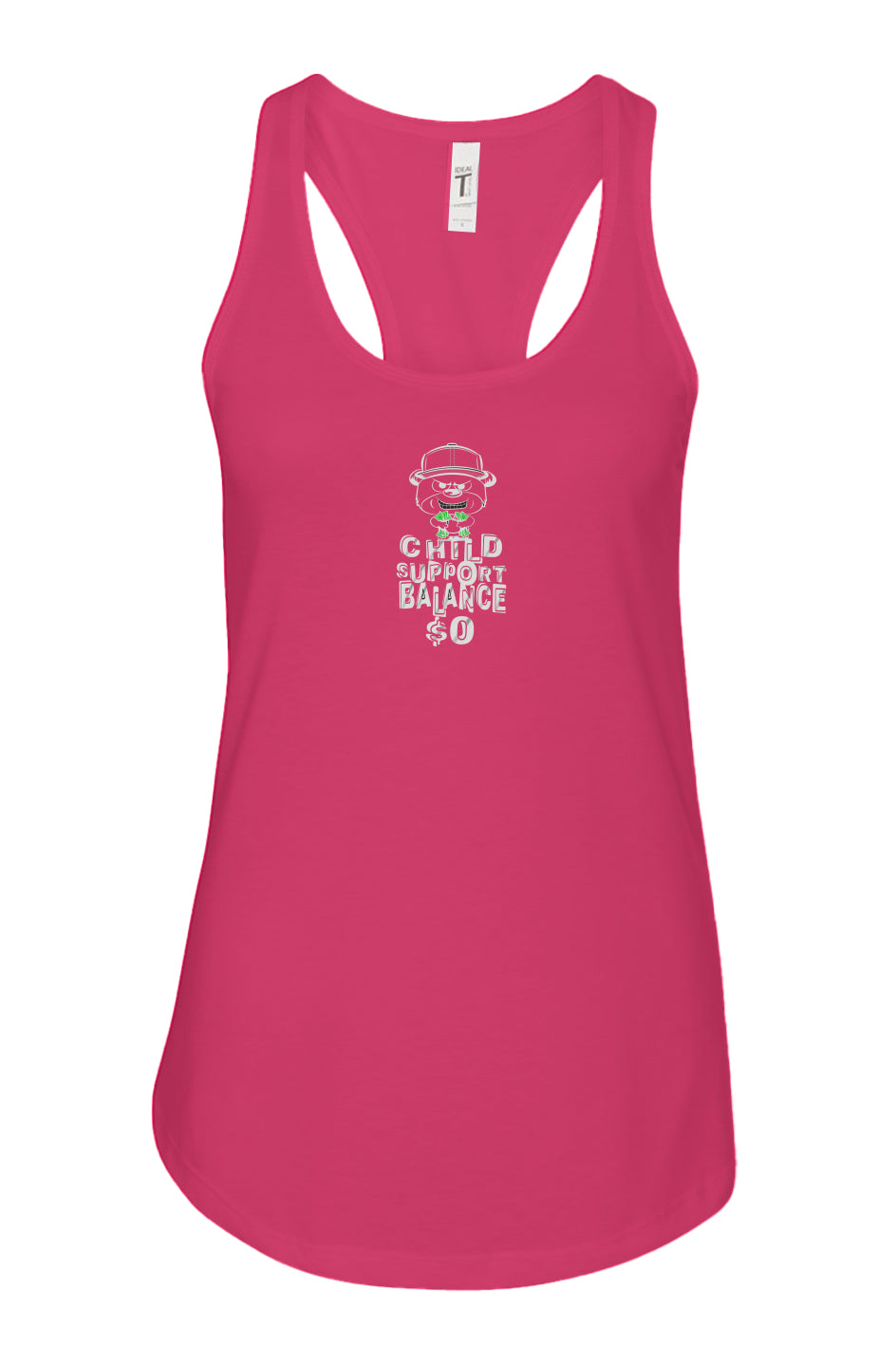 women's: racerback tank; Hot pink