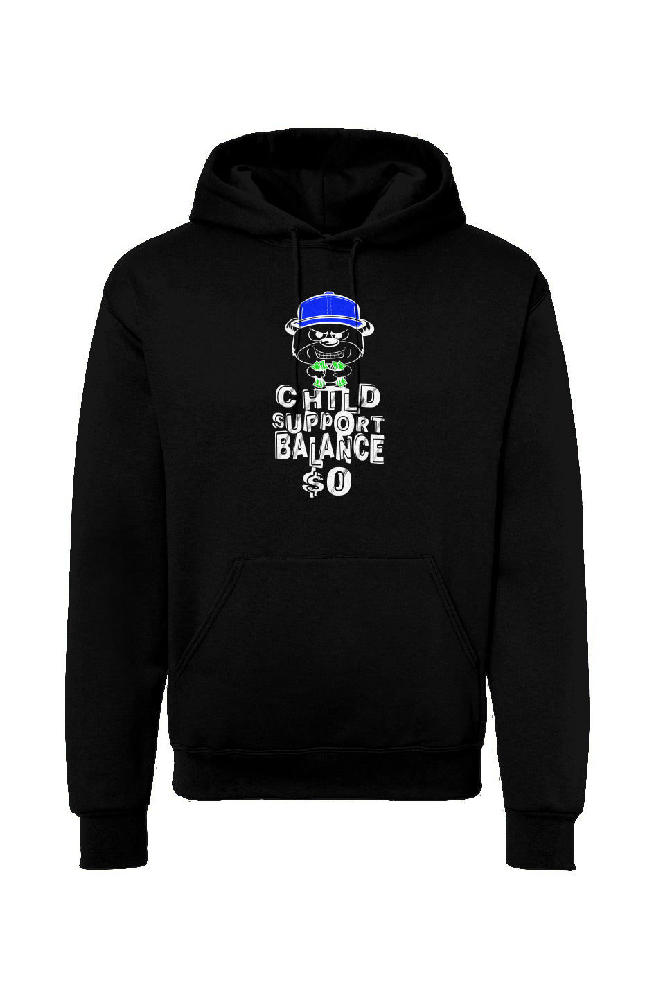 Black hoodie pullover; Blue