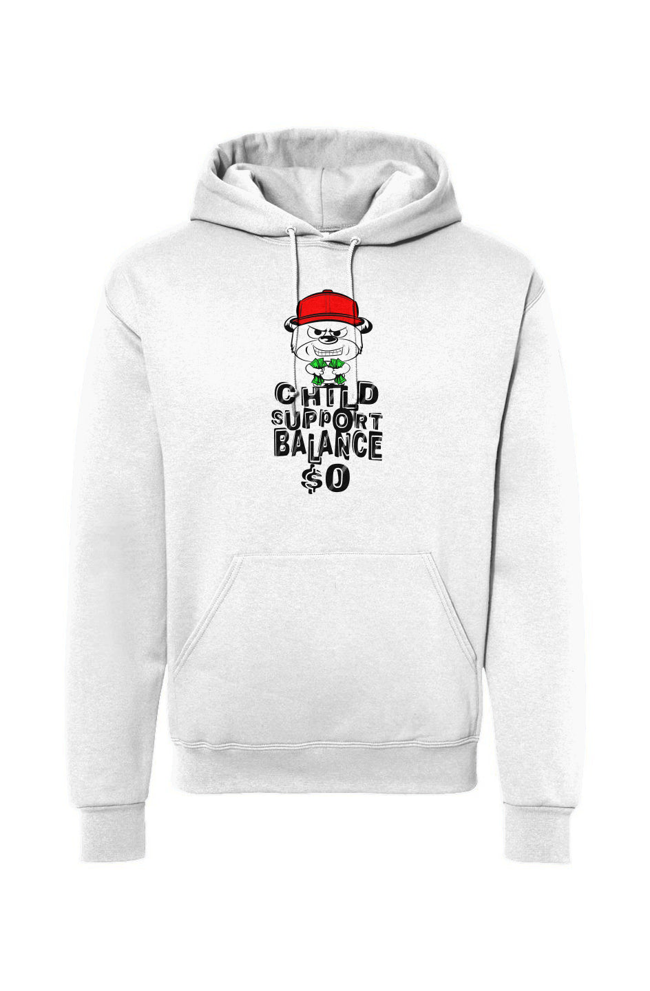 White hoodie pullover; Red