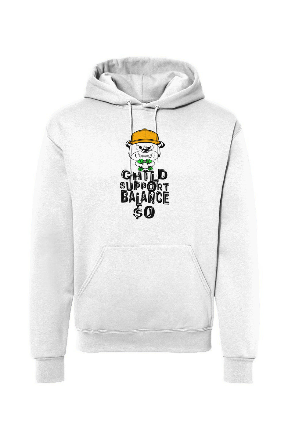 White hoodie pullover; Orange