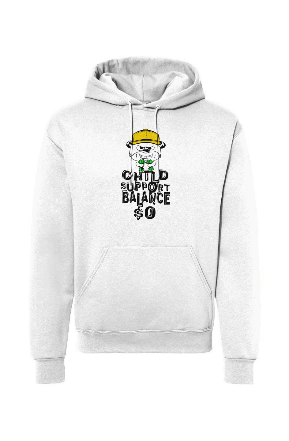 White hoodie pullover; Gold