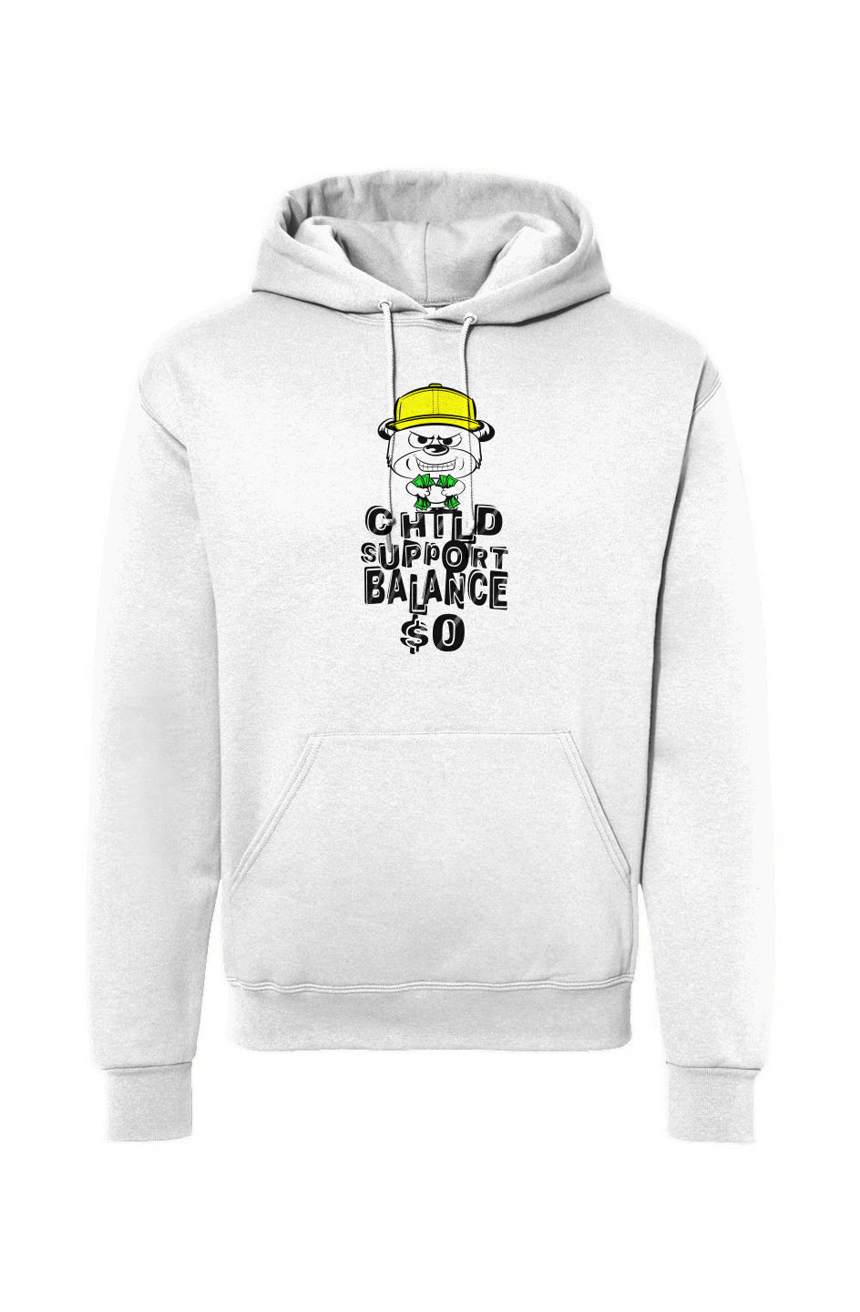 White hoodie pullover; Yellow