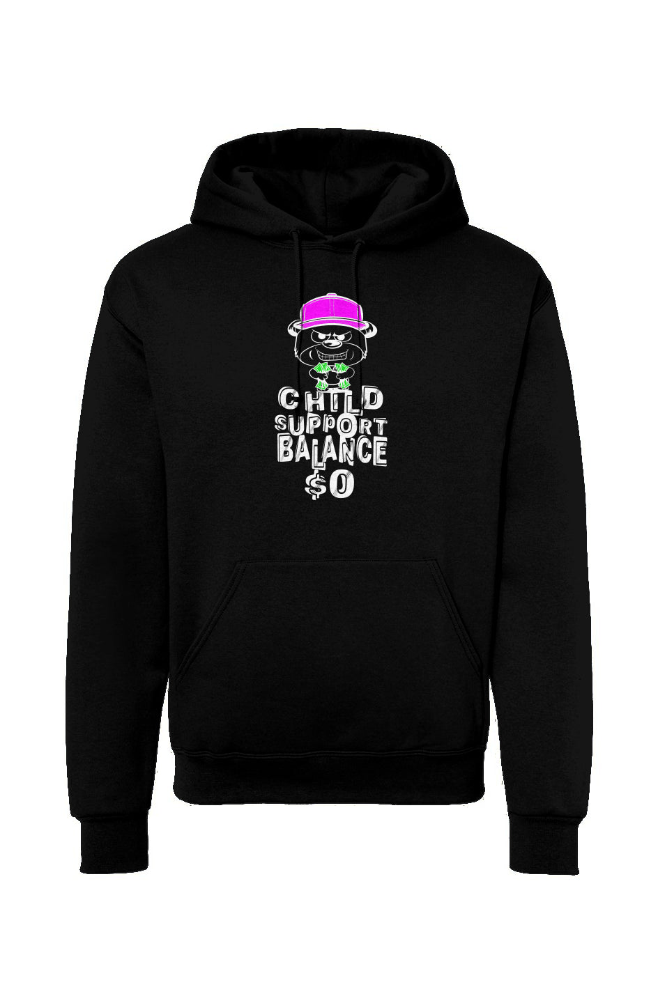 Black hoodie pullover; Magenta