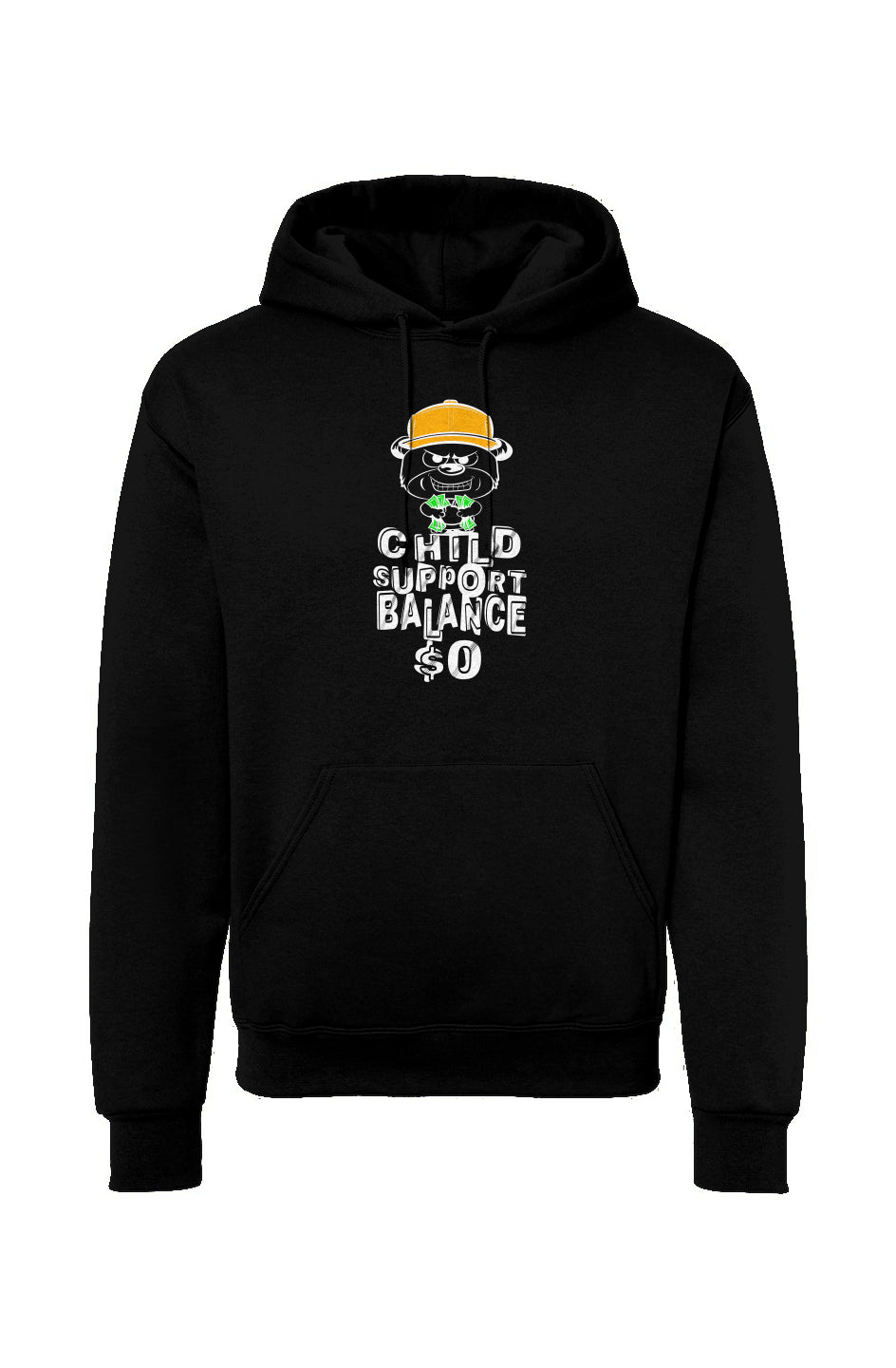 Black hoodie pullover; Orange