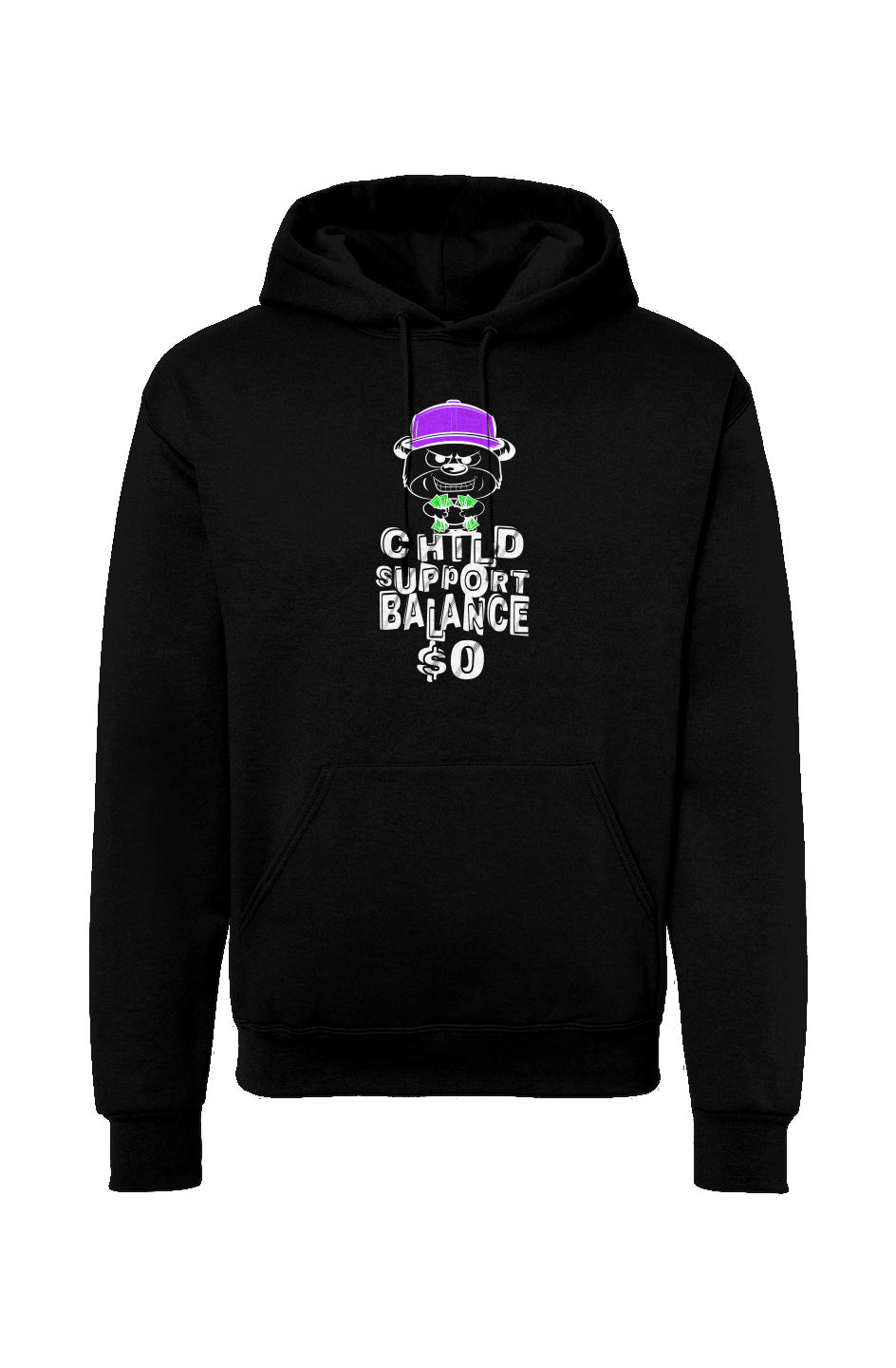 Black hoodie pullover; Purple