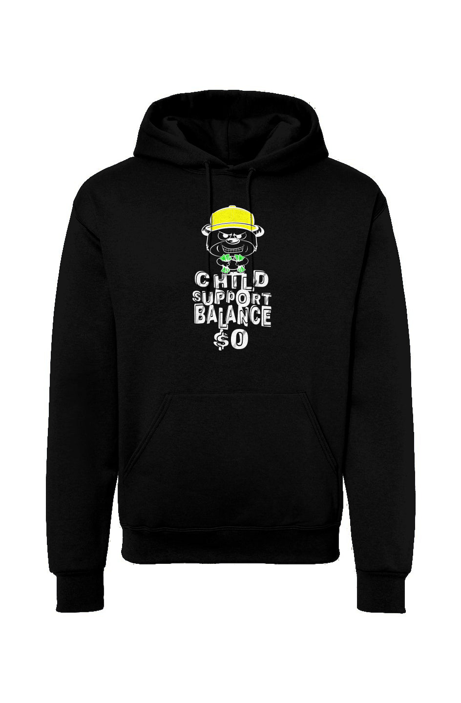 Black hoodie pullover; Yellow