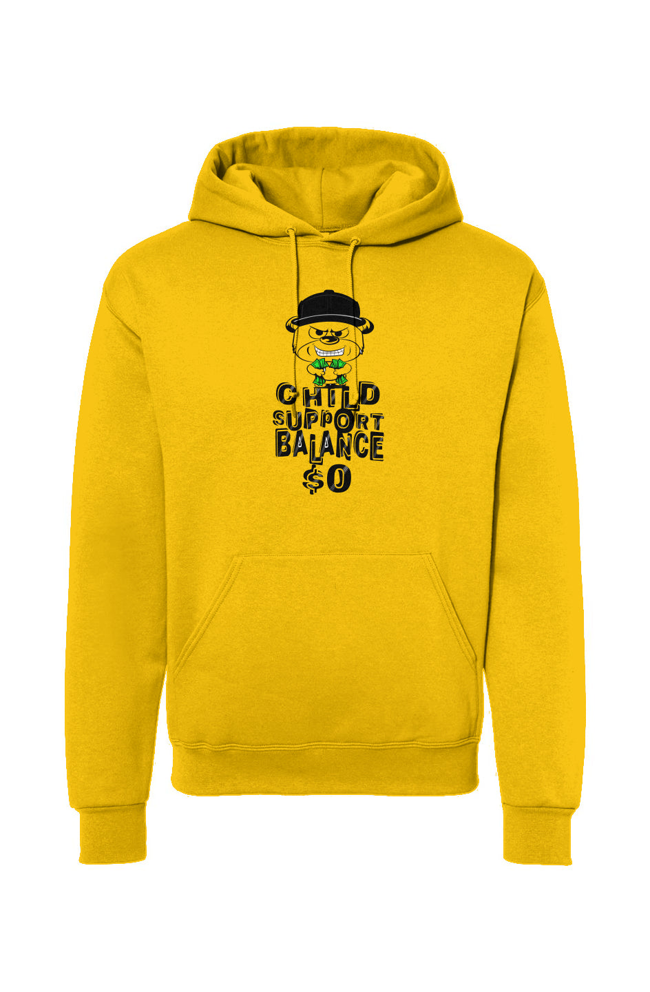 Gold hoodie; Black