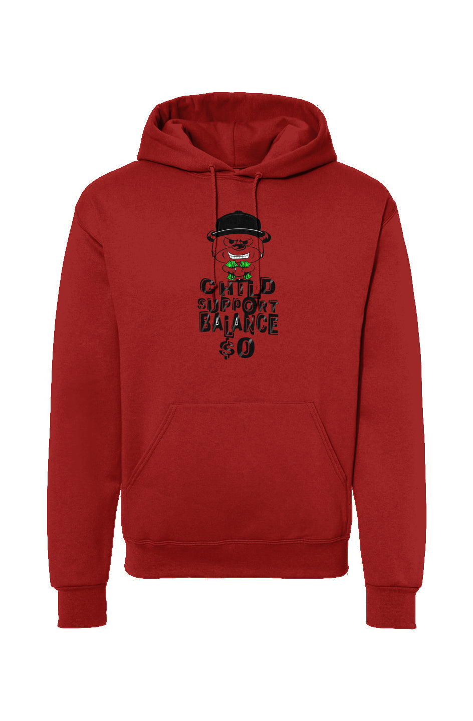 Red hoodie; Black