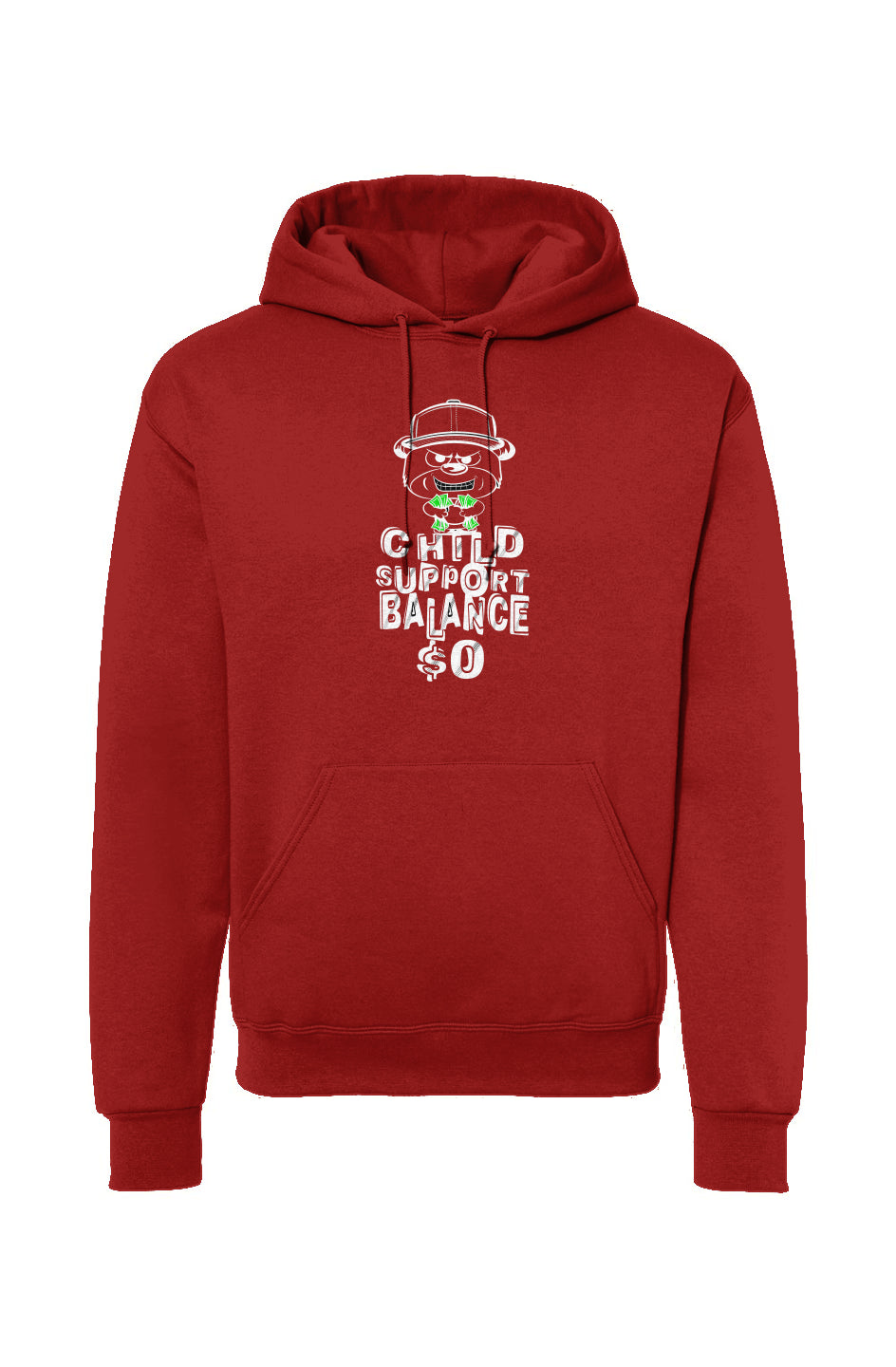 Red hoodie; White