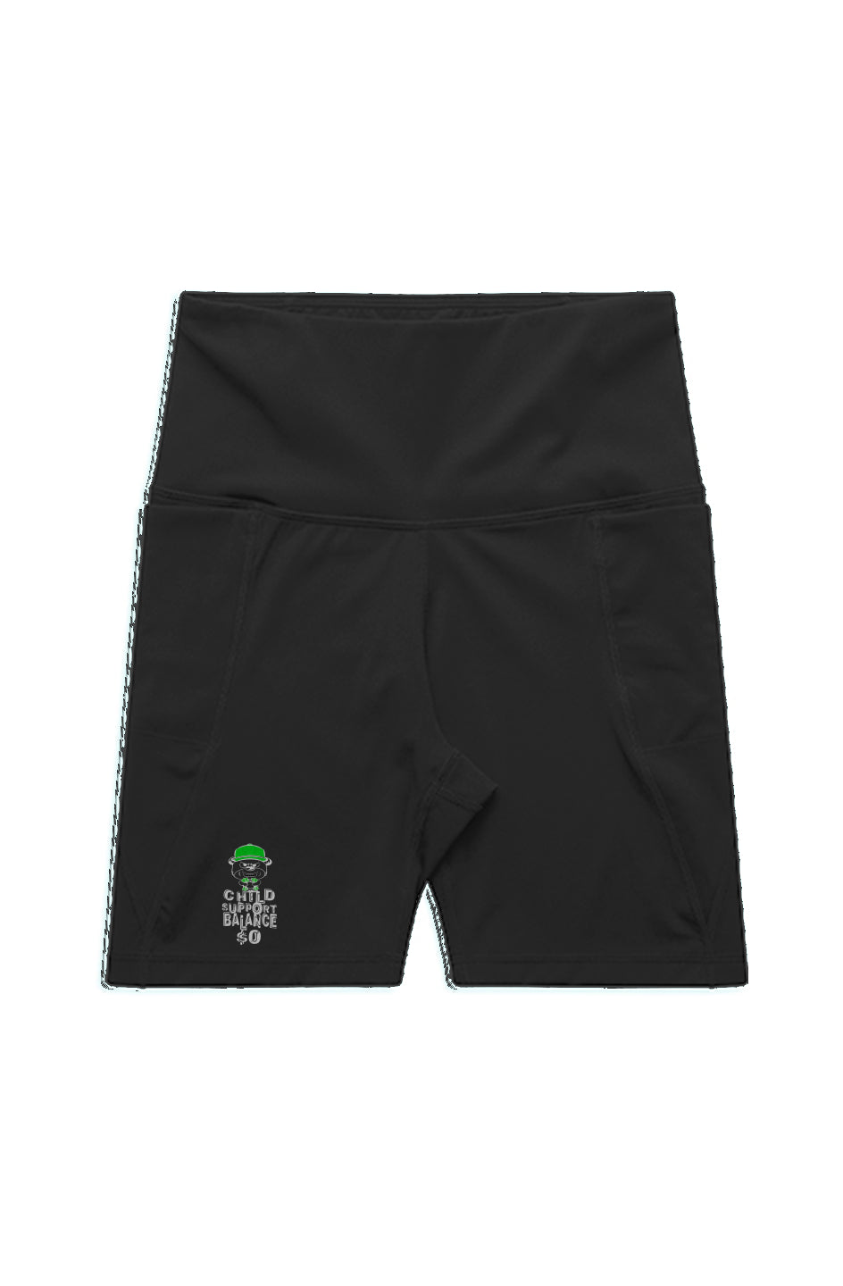 Activewear biking shorts; Green