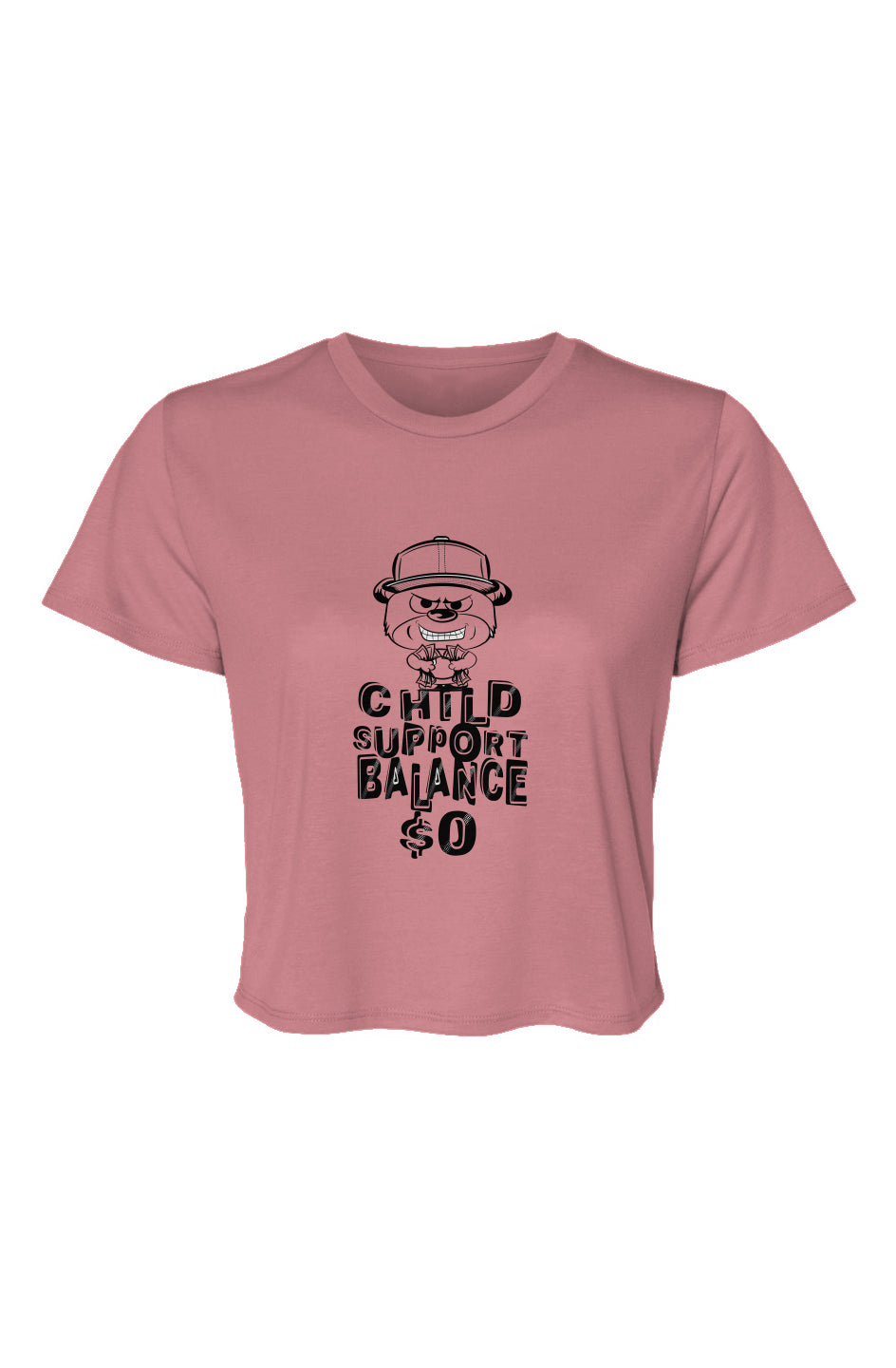 Women’s Flowy Cropped Tee; Mauve; Dark