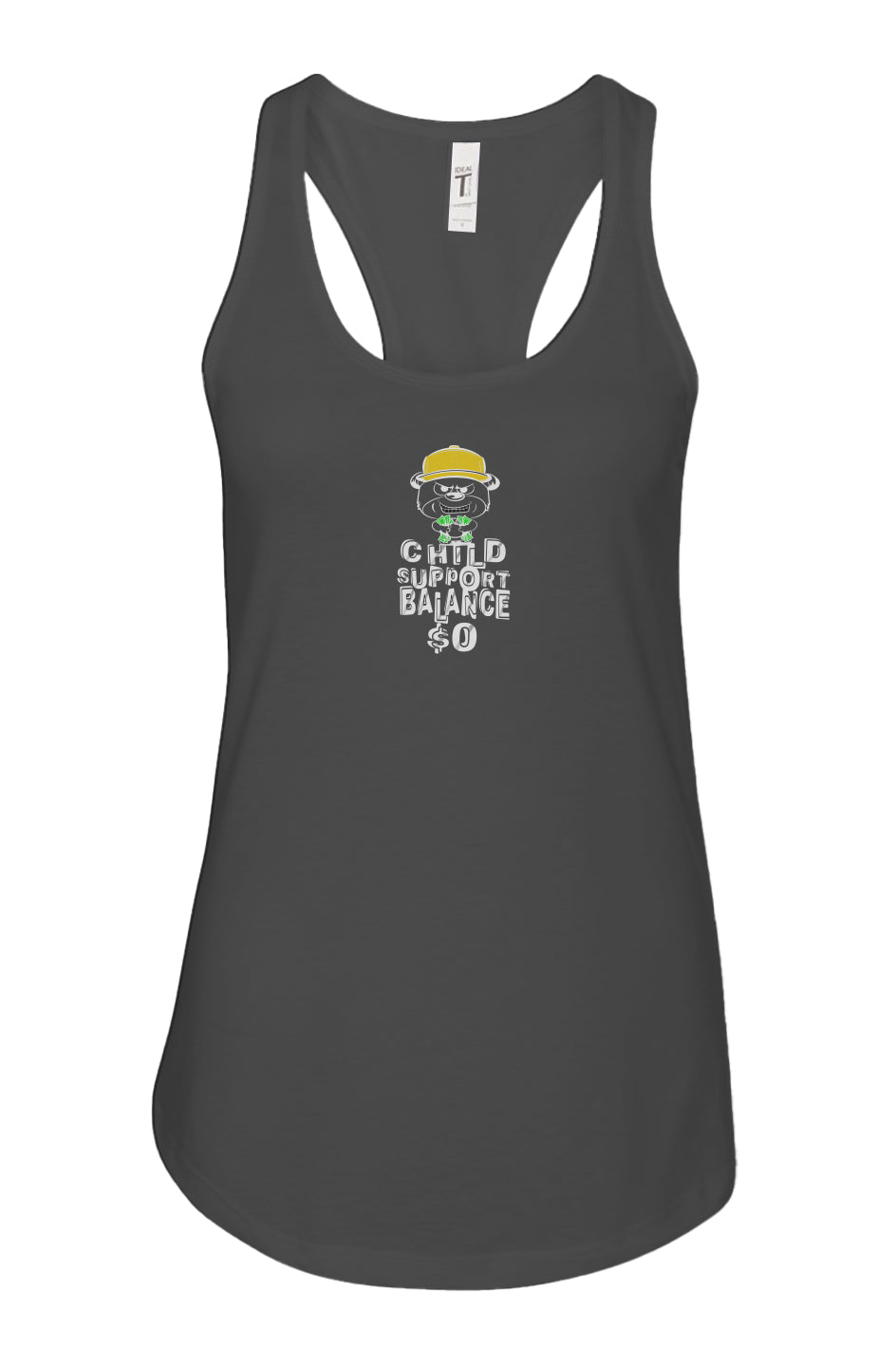 Women's: Racerback Tank; Black; Gold