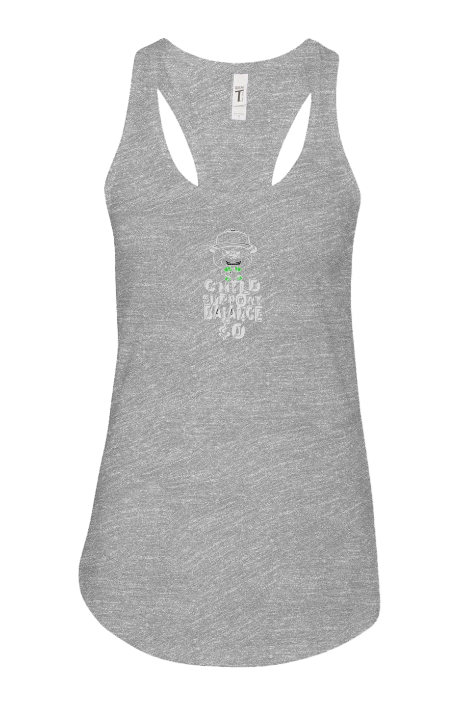 women's: racerback tank; heather grey; 
