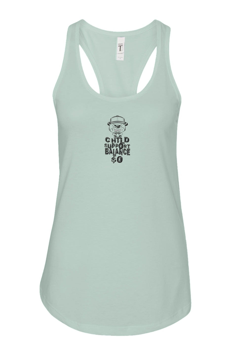 women's: racerback tank; Mint; dark