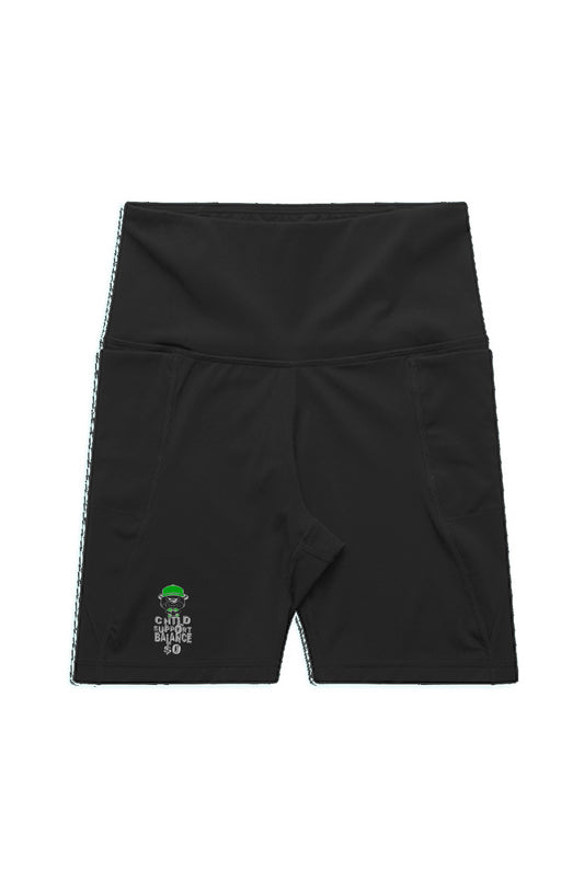 Activewear biking shorts; Green